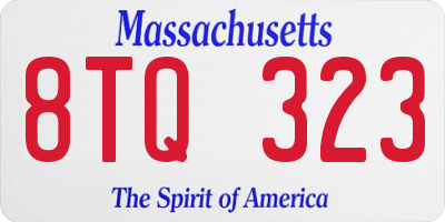 MA license plate 8TQ323