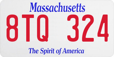 MA license plate 8TQ324