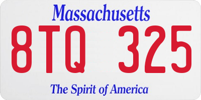 MA license plate 8TQ325