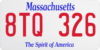 MA license plate 8TQ326