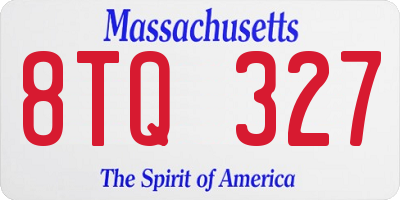 MA license plate 8TQ327