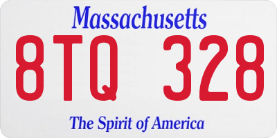 MA license plate 8TQ328