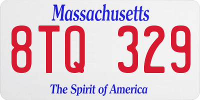 MA license plate 8TQ329