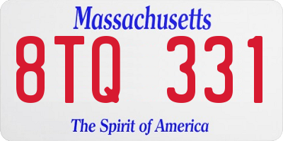 MA license plate 8TQ331