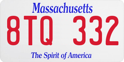 MA license plate 8TQ332