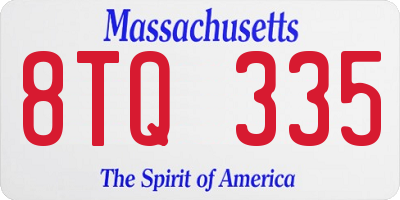MA license plate 8TQ335
