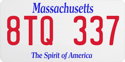 MA license plate 8TQ337