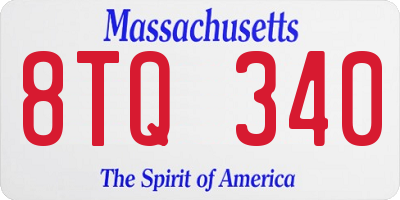MA license plate 8TQ340