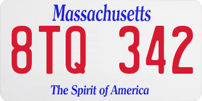 MA license plate 8TQ342