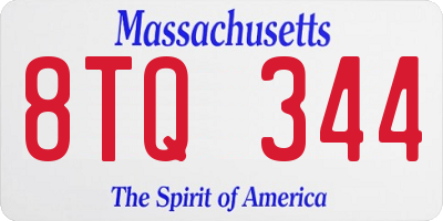 MA license plate 8TQ344