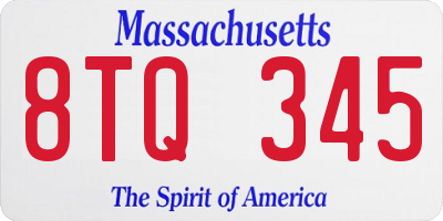 MA license plate 8TQ345