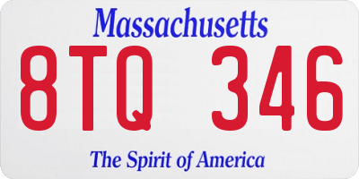 MA license plate 8TQ346