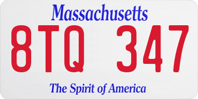 MA license plate 8TQ347