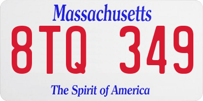 MA license plate 8TQ349