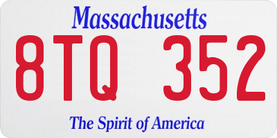 MA license plate 8TQ352