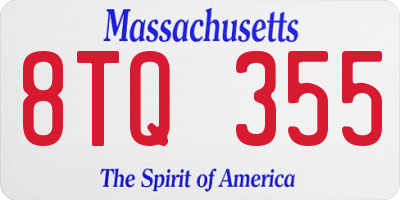 MA license plate 8TQ355