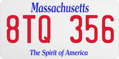 MA license plate 8TQ356
