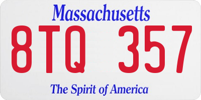 MA license plate 8TQ357