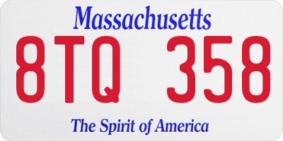 MA license plate 8TQ358