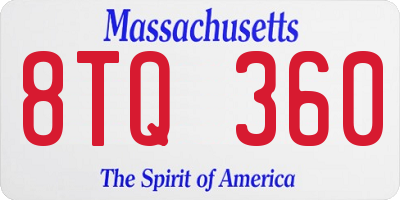 MA license plate 8TQ360