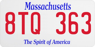 MA license plate 8TQ363