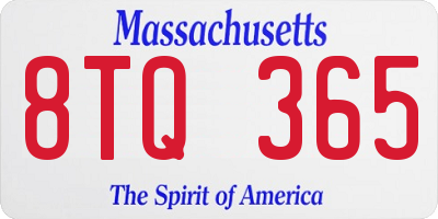 MA license plate 8TQ365