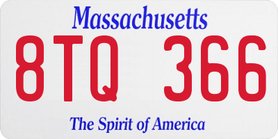 MA license plate 8TQ366
