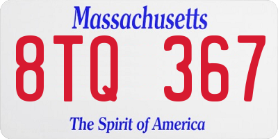 MA license plate 8TQ367