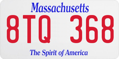 MA license plate 8TQ368