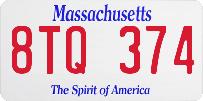 MA license plate 8TQ374