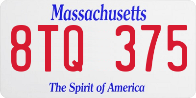 MA license plate 8TQ375