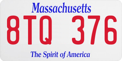 MA license plate 8TQ376