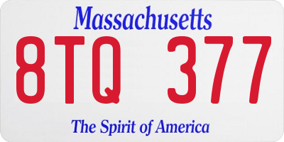 MA license plate 8TQ377