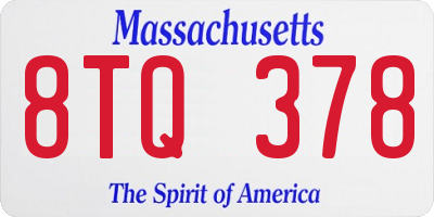 MA license plate 8TQ378