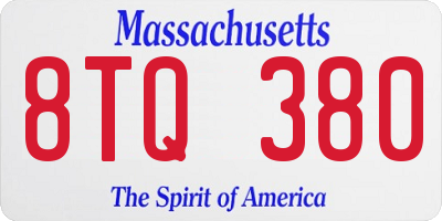 MA license plate 8TQ380