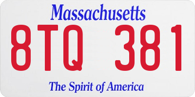 MA license plate 8TQ381