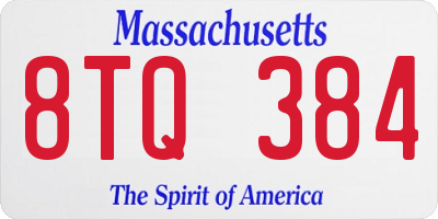 MA license plate 8TQ384