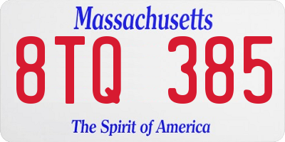 MA license plate 8TQ385