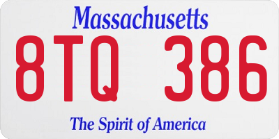 MA license plate 8TQ386