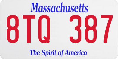 MA license plate 8TQ387
