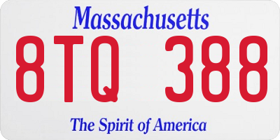 MA license plate 8TQ388