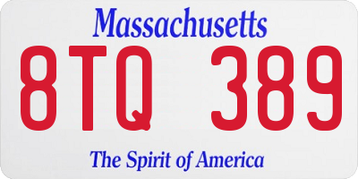 MA license plate 8TQ389