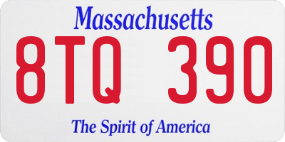 MA license plate 8TQ390