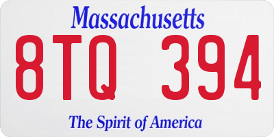MA license plate 8TQ394