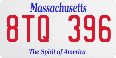 MA license plate 8TQ396