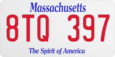 MA license plate 8TQ397