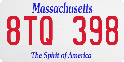 MA license plate 8TQ398