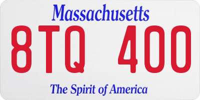 MA license plate 8TQ400