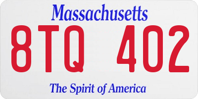 MA license plate 8TQ402