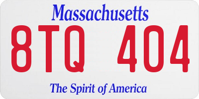 MA license plate 8TQ404
